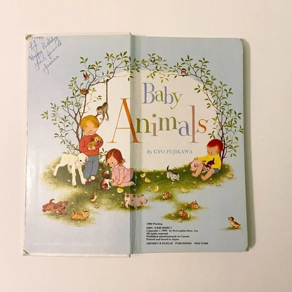 Vintage 1980 Baby Animals Book by Gyo Fujikawa  Grosset and Dunlap Japan - Picture 5 of 11